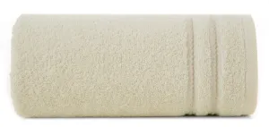 Ręcznik Emina 70x140 kremowy zdobiony  stebnowaną bordiurą 500 g/m2 Eurofirany