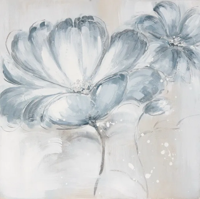 Obraz Fairy 1 60x60 ręcznie malowany niebieskie kwiaty Eurofirany