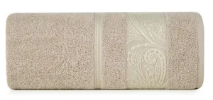 Ręcznik Sylwia 1 50x90 beżowy frotte      z żakardową bordiurą 500g/m2 Eurofirany