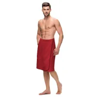 Ręcznik męski do sauny Kilt S/M czerwony frotte bawełniany