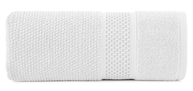 Ręcznik Danny 30x50 biały z wytłaczaną  bordiurą i błyszczącą nicią 500 g/m2 Eurofirany