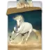 Pościel bawełniana 140x200 koń biały w galopie Horses 001 młodzieżowa poszewka 70x90