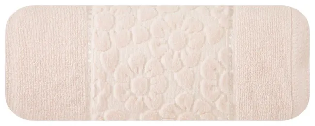 Ręcznik Gabi 50x90 jasno różowy 500 g/m2 kwiatki Eurofirany