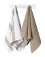 Zestaw ręczników kuchennych 38x63 beżowy biały pasy frotte komplet 2 szt. Bobby 8 bawełniany