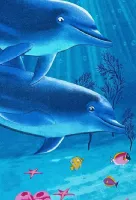 Ręcznik plażowy 75x150 Dolphins delfiny niebieski Plaża 23