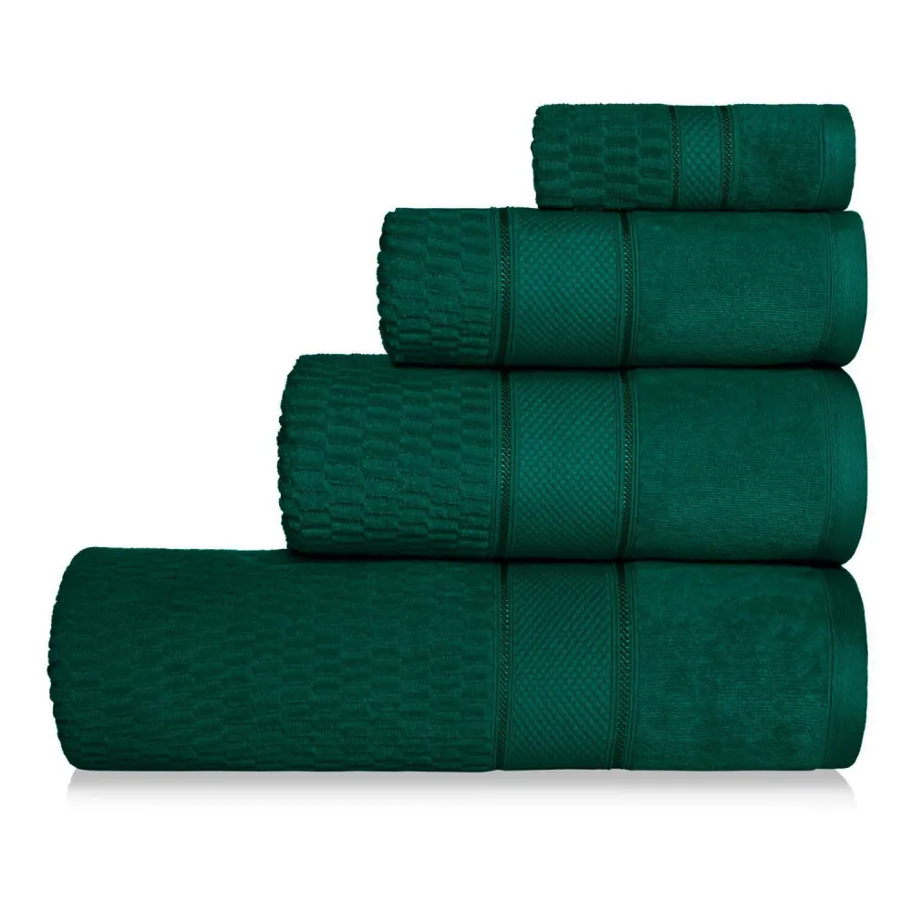 Ręcznik Peru 70x140 zielony butelkowy  welurowy 500g/m2