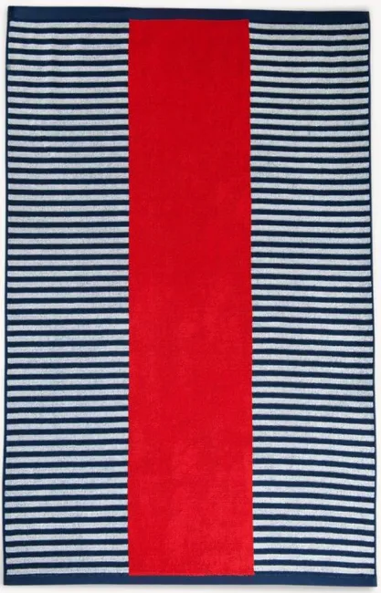 Ręcznik plażowy 100x160 New York 8146/1 granatowy czerwony 380 g/m2 Zwoltex
