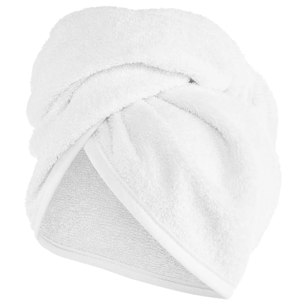Turban kąpielowy 65x23 biały frotte ręcznik do włosów na głowę