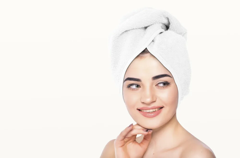 Turban kąpielowy 65x23 biały frotte ręcznik do włosów na głowę