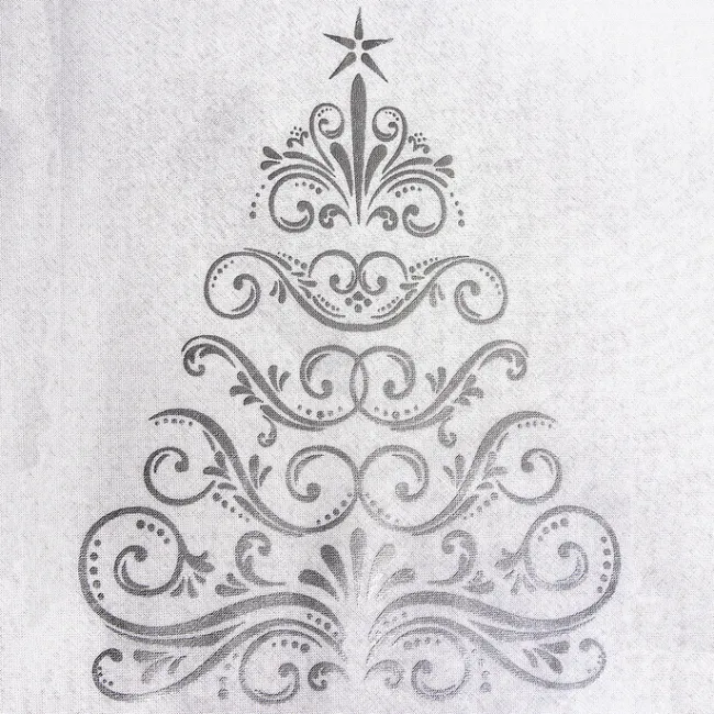 Obrus dekoracyjny 140x180 Eulalia 1 świąteczny biały srebrny choinki Eurofirany