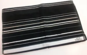 Ręcznik FR 1055 50x90 czarny 02 czarny w paski biało szare