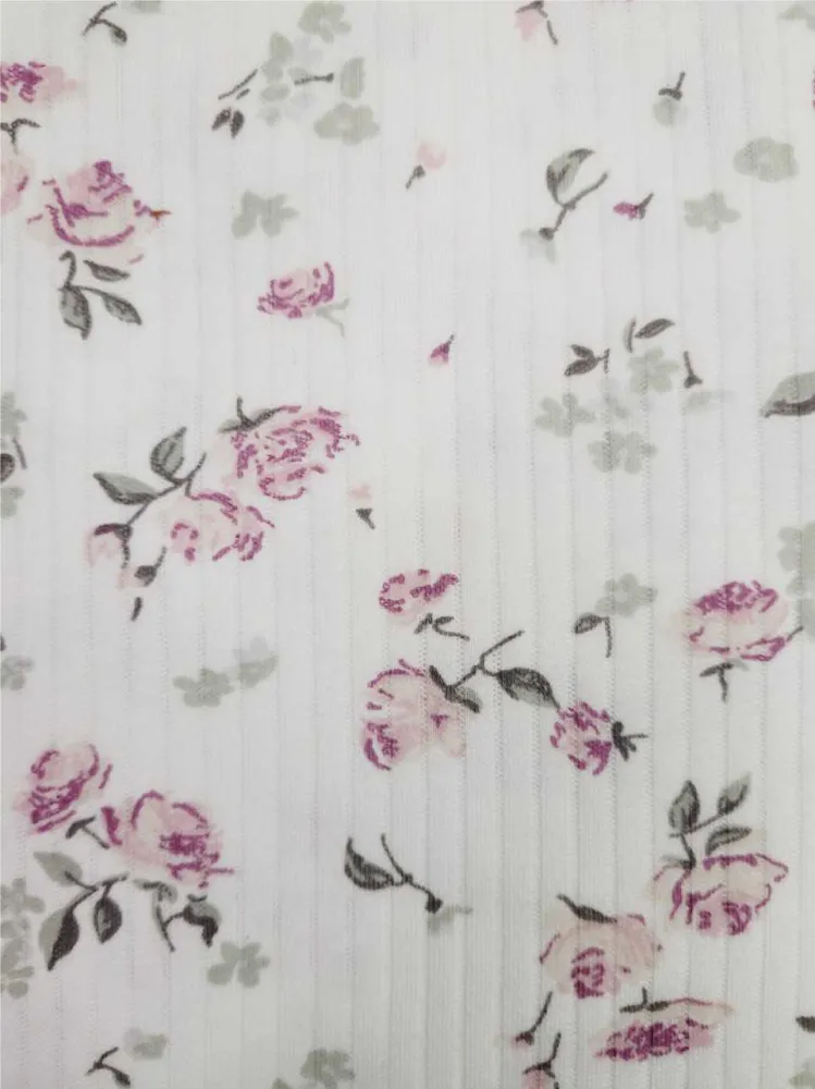 Koszula damska 166 ecru różowa prążki  różyczki kwiatki rozmiar: S