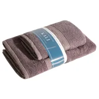 Komplet ręczników 2 szt Kali brązowy 500g/m2 Eurofirany