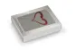Ręcznik na Walentynki 70x140 szary Serce haft czerwony w pudełku