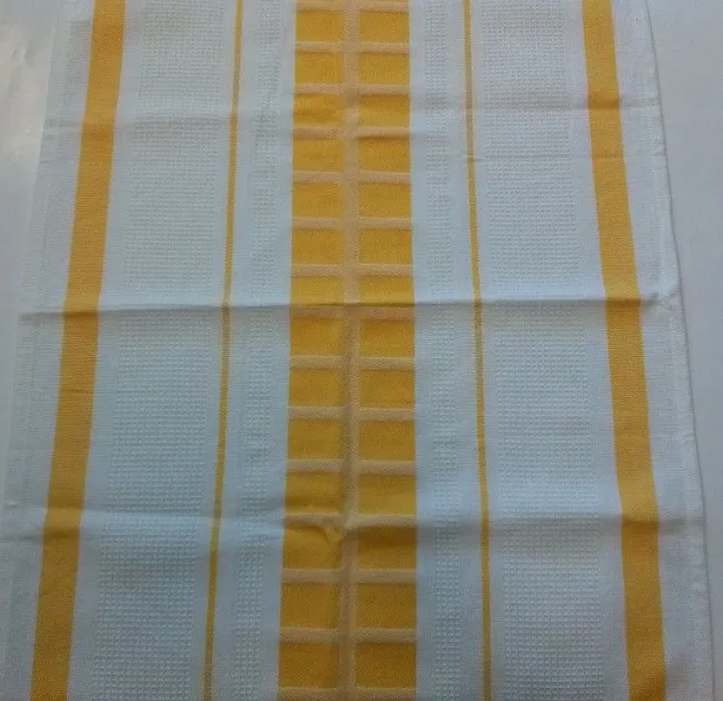 Ścierka do naczyń 50x70 gofrowana biała w paski żółte