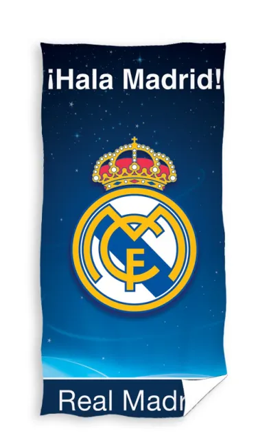 Ręcznik bawełniany 75x150 Real Madryt Logo granatowy niebieski gwiazdki RM171106 4190