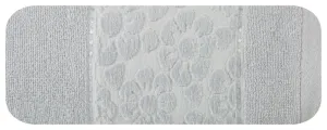Ręcznik Gabi 50x90 srebrny 500 g/m2 kwiatki Eurofirany