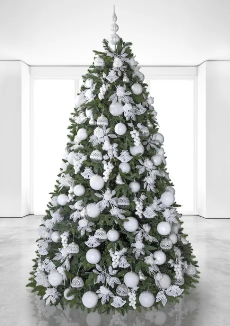 Choinka Świąteczna nr 13 w białej kolorystyce Eurofirany