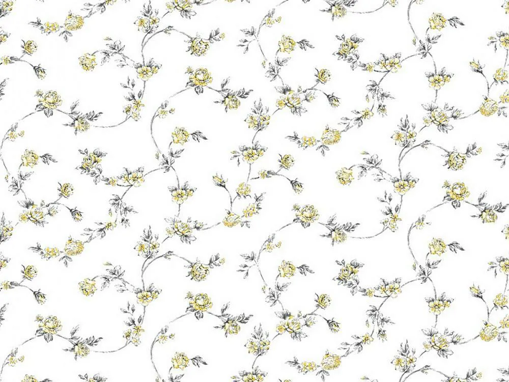 Pościel bawełniana 140x200 kwiaty biała żółta 1229N Classic