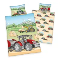 Pościel bawełniana 100x135 Traktor kolorowa dziecięca do łóżeczka H24