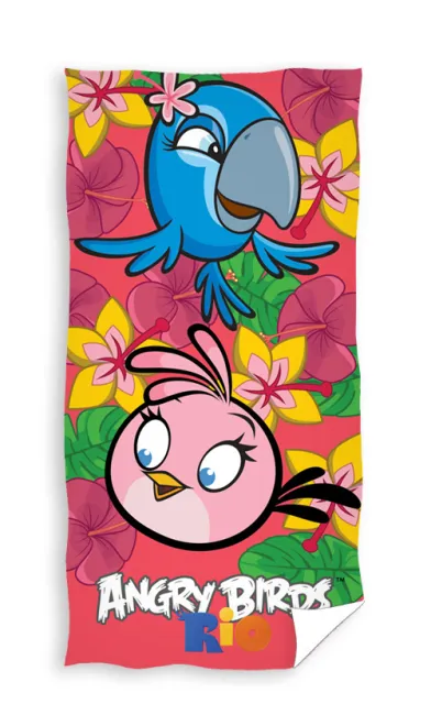 Ręcznik  Angry Birds Rio 70x140 C 5107 czerwone kwiatki