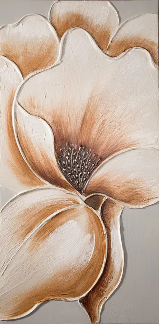 Obraz Heather 1a 40x80 ręcznie malowany kwiat Eurofirany