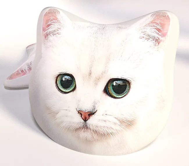 Poduszka dekoracyjna przytulanka Kot kotek biały śliczne oczka B341 1501