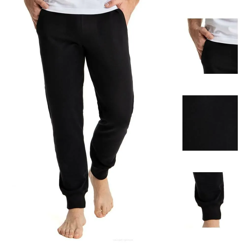 Spodnie dresowe męskie 891 czarne M bawełniane długie