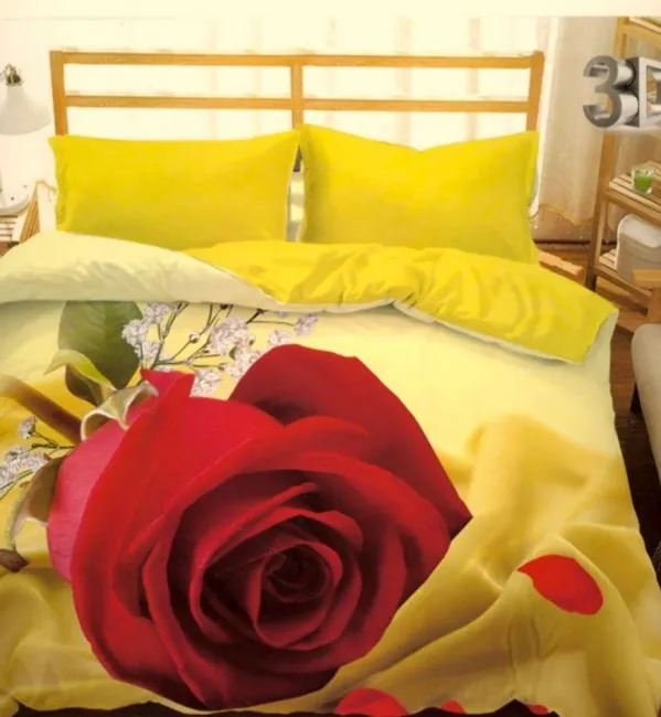 Pościel z mikrosatyny 3D 160x200 39 Czerwona Róża dla Ciebie 0013 Bed&You