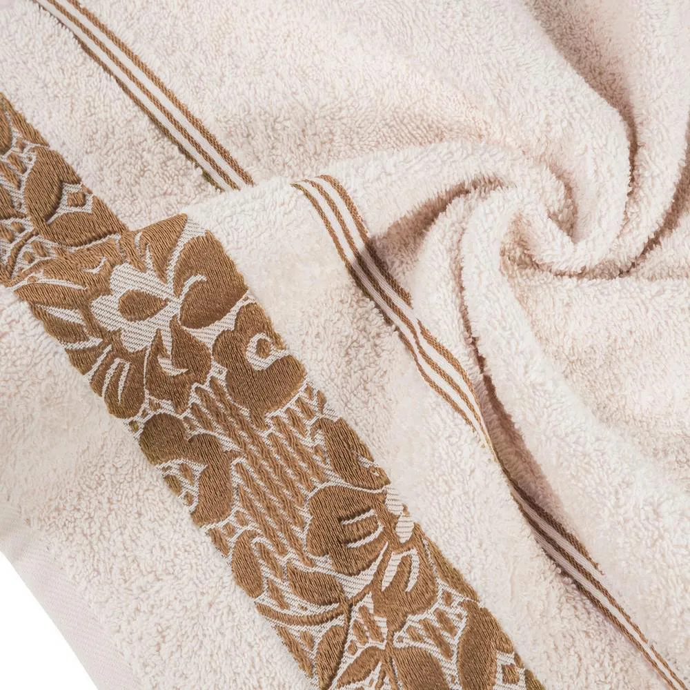Ręcznik Sylwia 70x140 różowy jasny brązowy 500g/m2 frotte Eurofirany