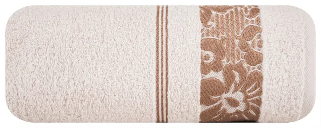 Ręcznik Sylwia 70x140 różowy jasny brązowy 500g/m2 frotte Eurofirany