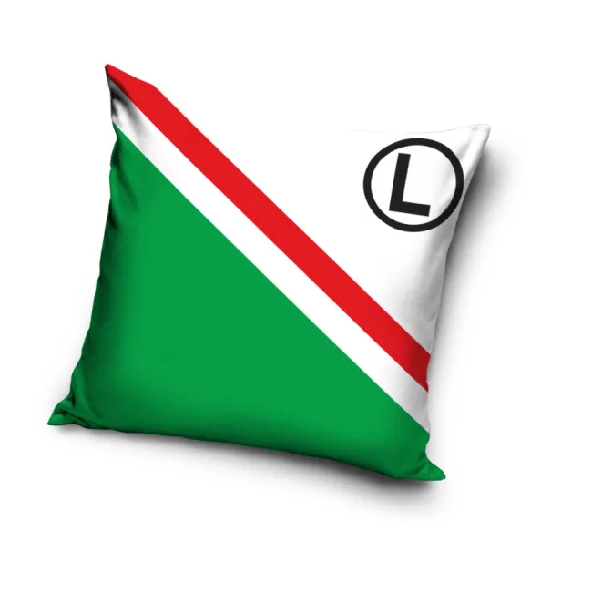 Poszewka 40x40 C 3D Legia Warszawa 8274 mikrofibra Logo biała zielona 171006