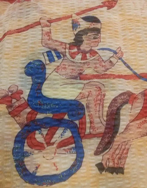 Pościel z kory 200x220 FB Faraon motyw egipski na żółtym tle