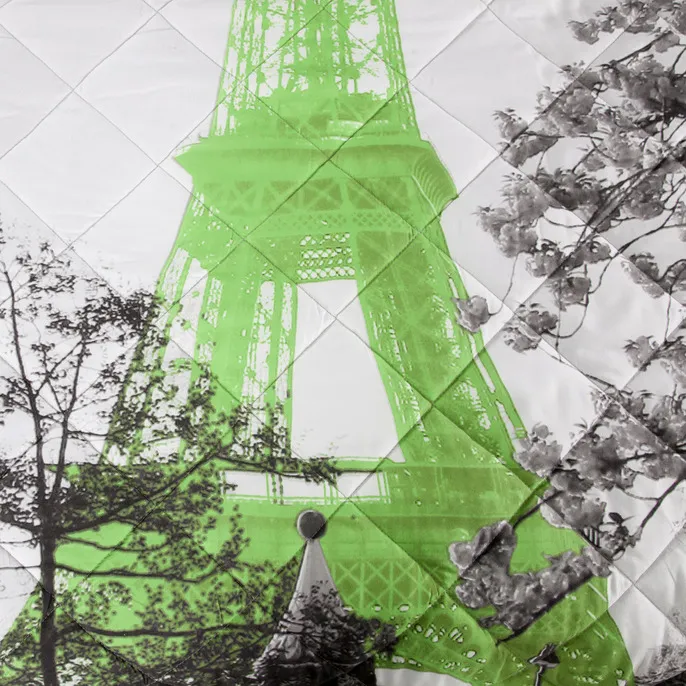 Narzuta dekoracyjna 170x210 Eiffel/1 Zielona Wieża Eiffla Eurofirany