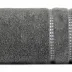 Ręcznik 30x50 Amanda  grafitowy z ozdobną welurową bordiurą w pasy frotte 500 g/m2 Eurofirany
