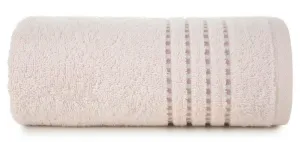 Ręcznik 30x50 Fiore różowy jasny 500g/m2 frotte ozdobiony bordiurą w postaci cienkich paseczków Eurofirany