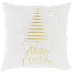 Poszewka świąteczna 45x45 Tree biała      złota choinka Merry Christmas BN23