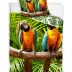 Pościel bawełniana 160x200 Papugi         zielona kolorowa z jedną poszewką 70x80 C24