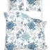 Pościel bawełniana 220x200 biała          niebieska miętowa kwiaty 015 Fashion 23 Faro