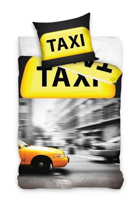 Pościel bawełniana 140x200 Taxi Żółta Carbotex