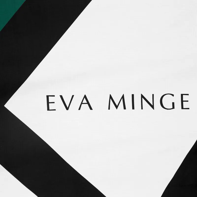 Pościel satynowa 160x200 Eva 07 zielona   czarna geometria Eva Minge Eurofirany