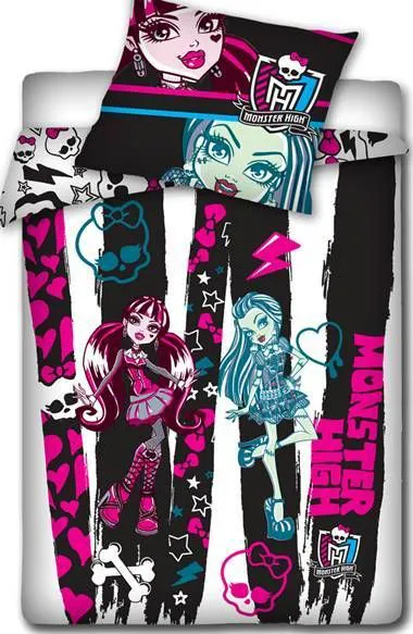 Pościel Monster High Biało-Czarna 160x200 Upiorni Uczniowie Horrors of High School Nowość Hit sezonu !!!