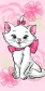 Ręcznik plażowy 70x140 Kotek Marie różowy w kwiaty 0806 bawełniany