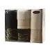 Komplet ręczników 4 cz. 2x50x90+2x70x140  beżowy czarny 400 g/m2 frotte zestaw upominkowy 23