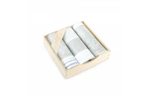Komplet ścierek kuchennych Pascha 3 szt niebieski biały 9113/3 w drewnianym pudełku Zwoltex 22