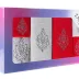 Komplet ręczników w pudełku 6 szt Ornament srebrny czerwony po 2szt. 30x50 50x90 70x140 400g/m2