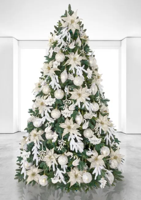 Choinka Świąteczna nr 2 z białymi ozdobami Eurofirany
