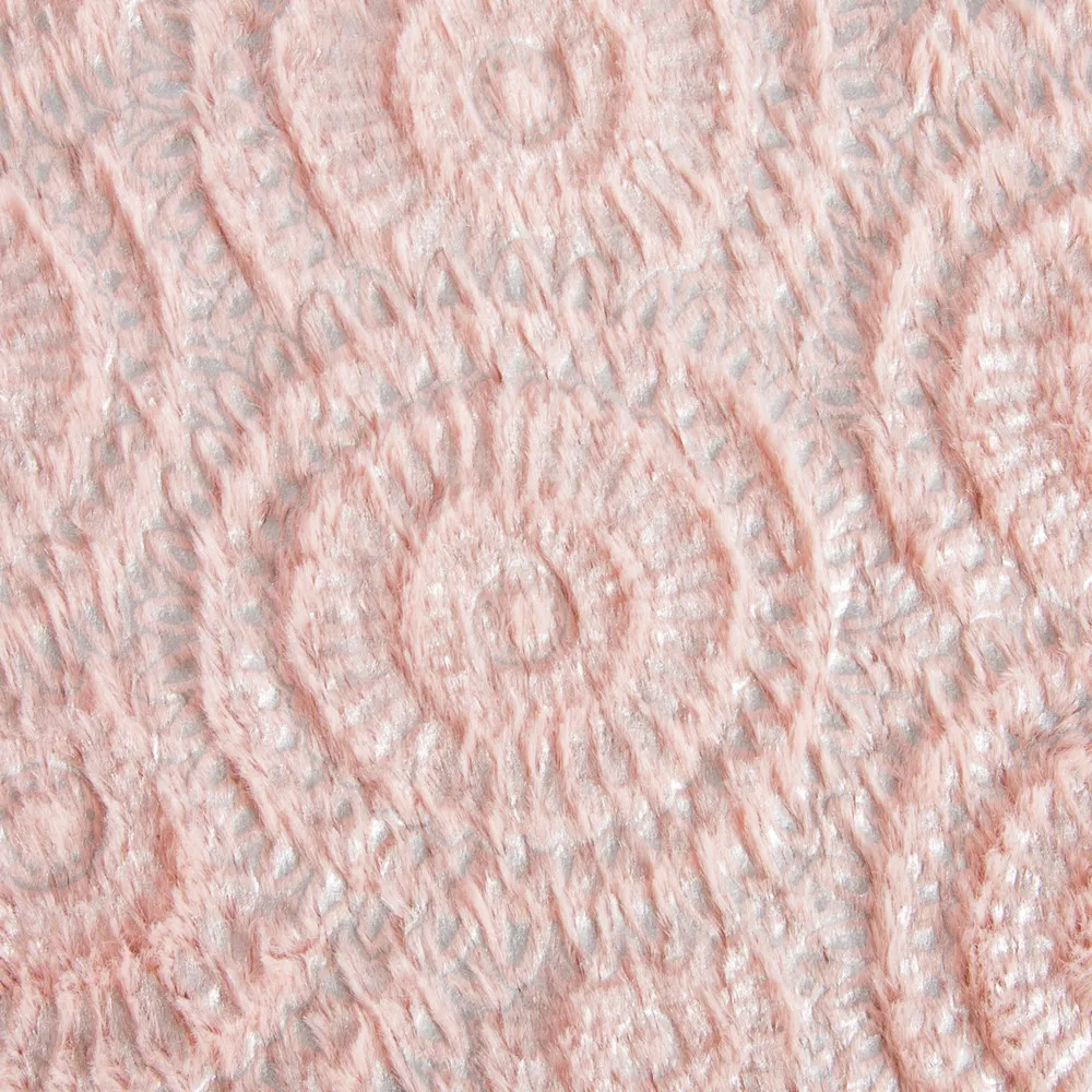Koc narzuta z mikrofibry 220x240 Ofelia różowa wytłaczana Eurofirany