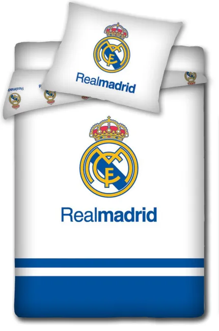 Pościel bawełniana Real Madrid 100x135 Biały+Niebieski