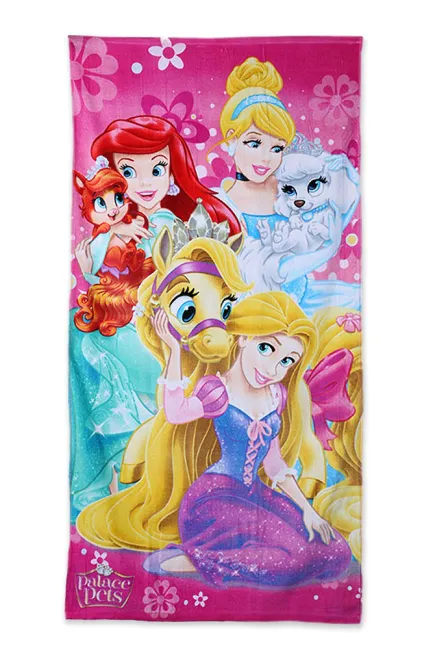 Ręcznik plażowy 70x140 Księżniczki 7200 Princess Zwierzaki dziecięcy